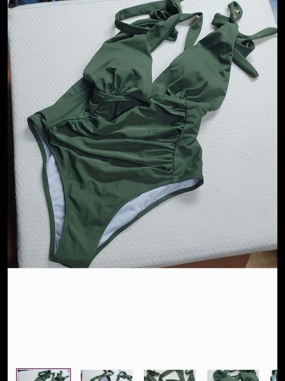 Tie-Shoulder Olive Green Kids One-Piece Bodysuit